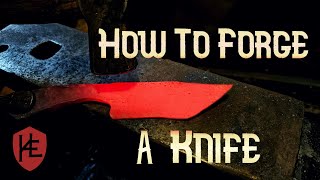 Knife Making  How To Forge A Knife  Beginner Blacksmithing [upl. by Kreis147]