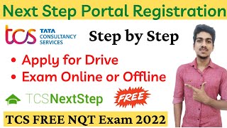 TCS Next Step Complete Registration Process  Apply For Drive Option  TCS Nextstep Registration [upl. by Takken]