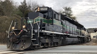 Yadkin Valley Railroad Knoxville Locomotive Works 3200 on YV1 2262021 [upl. by Ardeha656]