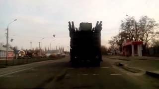 96K6 PantsirS1 in Lugansk [upl. by Ahsiugal]