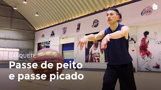 Passe de peito e passe picado  Basquete [upl. by Latricia988]