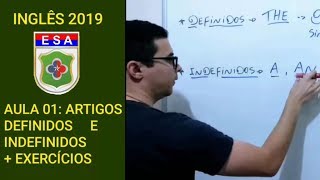 Inglês para ESA Aula 01  Artigos definidos e indefinidos  exercícios [upl. by Akemahs]