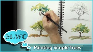 How to Simplify Trees and Foliage in Watercolor [upl. by Yblehs]