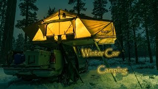 Mt Shasta Roof Top Tent  CVT Cascadia Vehicle Tents  Winter Car Camping [upl. by Coates752]