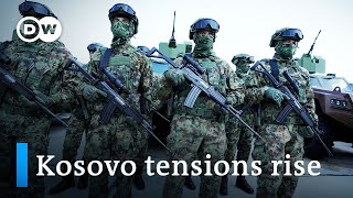 US tells Serbia to pull back military from Kosovo border  DW News [upl. by Nevetse824]