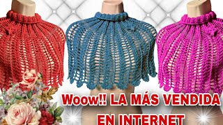 ⛔️ Wow El PONCHO más VENDIDO en INTERNET es a CROCHET muy fácil de TEJER 😱 [upl. by Duston]