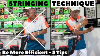 Racquet Stringing Stringing Technique  Be More Efficient  5 Tips [upl. by Aivat]