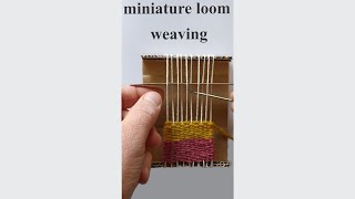 Mini cardboard loom weaving DIY miniature loom wall hanging shorts [upl. by Krishnah]