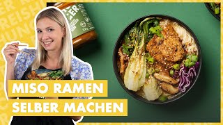 Miso Ramen selber machen  japanische Nudelsuppe 🍜 [upl. by Clair]