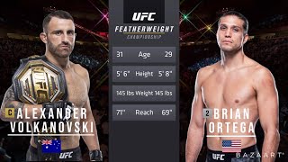 ALEXANDER VOLKANOVSKI VS BRIAN ORTEGA FULL FIGHT UFC 260 [upl. by Kelila]