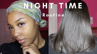 How To Wrap Your Hair  Night Time Routine for Straight hair Silk Press [upl. by Eittocs40]