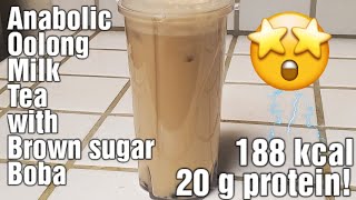 LowCalorie High Protein Oolong Milk Tea with Boba Anabolic Bubble Tea Recipe [upl. by Aubry123]