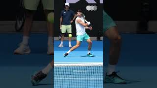 Carlos Alcaraz Forehand Slowmotion shorts [upl. by Itsa]