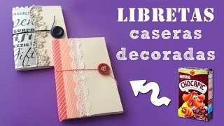 Libretas decoradas caseras Manualidades de reciclaje de cartón [upl. by Nnybor626]