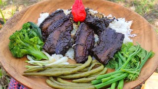 smoked local pork cook with Aneshi fermented soyabean and fermented bamboo shoots  Naga style [upl. by Pegeen191]