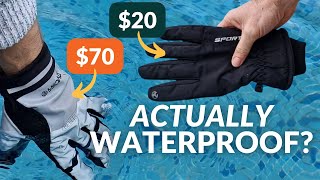 I dipped 4 quotwaterproofquot cycling gloves into a pool amp THIS HAPPENED [upl. by Ecneralc]