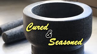 How to Cure amp Season a Molcajete properly  Mortar and Pestle [upl. by Neiluj]