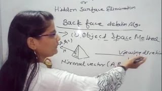 Visible Surface Detection Algorithm Back face Detection in Computer Graphics in Hindi Lec60 [upl. by Nerraj]