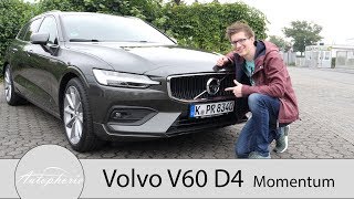 2018 Volvo V60 D4 Momentum Fahrbericht  Der sportliche MittelklasseKombi  Autophorie [upl. by Trauts]