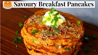 Savoury Pancakes  LightFluffy Vegetable Pancake Recipe  Easy amp Healthy Breakfast [upl. by Monda773]