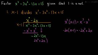 Factoring a Cubic Polynomial Long Division [upl. by Namsaj838]