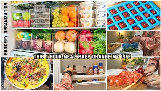 I do this Every Month to Ease my life✨Fridge Cleaning Grocery organization and Meal Prep✨🌸 [upl. by Nagirrek922]