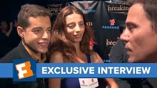 Twilight stars Angela Sarafyan and Rami Malek Exclusive Interview  Comic Con  FandangoMovies [upl. by Nannarb]