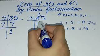 Lcm of 35 and 45  35 45 ka lcm  by prime factorization  in UrduHindi [upl. by Terriss]