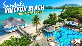 Sandals Halcyon Beach St Lucia  Full Resort Walkthrough Tour amp Review 4K  2021 [upl. by Ivatts]