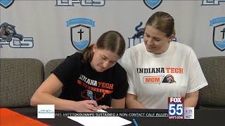 Lakewood Parks Carnahan inks with Indiana Tech basketball [upl. by Idet]