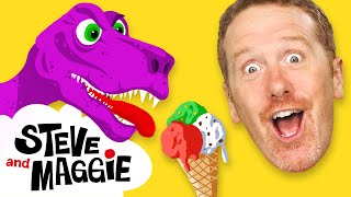 Ice Cream and Dinosaur Safari Play from Steve and Maggie for Kids  Speak English  Wow English TV [upl. by Hamil]