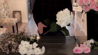 How to Make a Rose and Hydrangea Bridal Bouquet [upl. by Orazio]