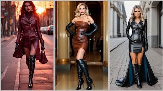 20242025 Most Stunning Eye Catching Feminine Elegance Leather with Thigh High Heel Bootsoverwatch [upl. by Ulland968]