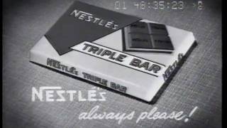 Nestles chocolate Triple Bar 1960 TV commercial [upl. by Nicolis]