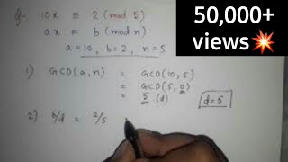 Linear congruence example 1  Number theory  Finding solution of x  How to find solution of linear [upl. by Kciderf]