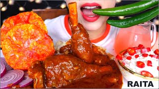 ASMR EATING SPICY LAMB SHANK CURRY RENDANG CHILLI ONION RAITA JUICE MUKBANG 咀嚼音 먹방 [upl. by Ahsiener312]