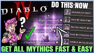 Diablo 4  Get ALL Mythic Uniques Fast amp Easy Guide  New Season 6 Mythic Unique Fast Farm Trick [upl. by Elconin]