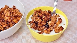 A MELHOR GRANOLA CASEIRA Fácil Barata SEM AÇÚCAR e 100 NATURAL  Fica Incrível [upl. by Jadwiga]