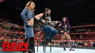 Sasha Banks Bayley amp Mickie James interrupt Elias Raw Dec 18 2017 [upl. by Franchot964]