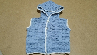 Smanicato neonato uncinettogilet baby crochet [upl. by Tailor284]