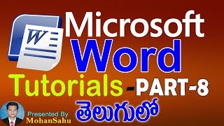 Ms Word Tutorials in Telugu Part  8  LEARN COMPUTER TELUGU VIDEOS [upl. by Zil]