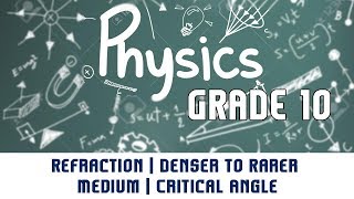 Refraction  Denser to Rarer Medium  Critical Angle  Part 8 [upl. by Neggem]