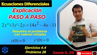 Ejercicios 44 Problema 28 Dennis G Zill ED No homogénea Coeficientes indeterminados [upl. by Lois747]