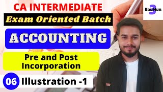 Pre and Post Incorporation  Ca Intermediate Accounting  Ca Inter Accounts  Illustration 1 [upl. by Ioves]