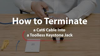 How to Terminate a Cat6 Cable Into a Toolless Keystone Jack  FS [upl. by Thirzi]