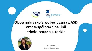 Obowiązki szkoły wobec ucznia ze spektrum autyzmu  Joanna Brzoskowska [upl. by Ynner625]