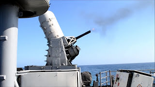 76 mm Oto Melara Cannon and CIWS Live Fire on the USS Halyburton FFG 40 [upl. by Coppins659]