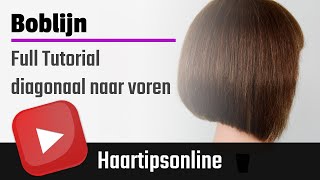 Boblijndiagonale lijn naar voren Haar knippen instructie video [upl. by Taite]