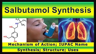 Salbutamol Synthesis  Structure  IUPAC Name  Mechanism of action  Uses [upl. by Vanna]