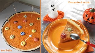 Recette Tarte à la citrouille Halloween  Halloween pumpkin pie recipe  Thanksgiving pumpkin [upl. by Reyaht386]